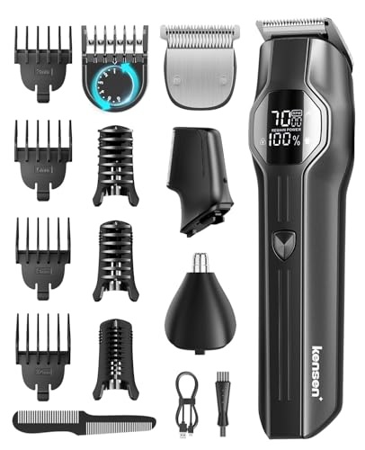 Produktbild: Kensen Barttrimmer 12-in-1, wasserdicht IPX7, USB-C, 210 Min Laufzeit