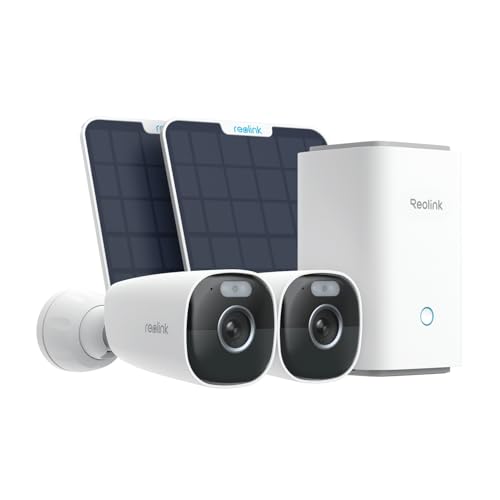 reolink outdoor set mit home hub, 2 argus eco pro, 5 mp, wlan, akku, nachtsicht