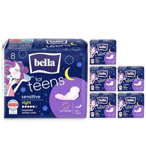 Produktbild: ultradünne bella for teens binden sensitive für die nacht, 6er pack, parfümfrei