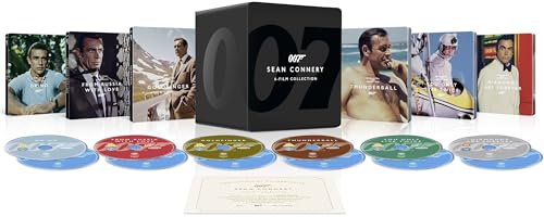 james bond 6-film collection mit sean connery im library case - 4k ultra-hd blu-ray