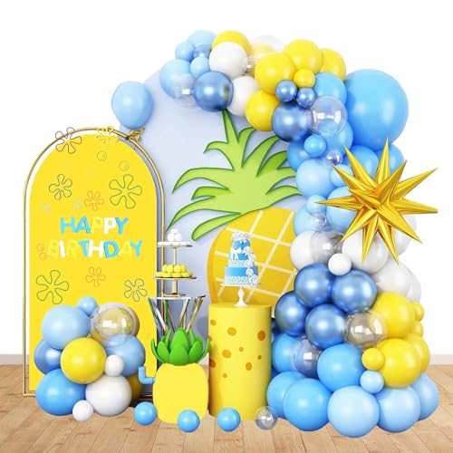 schwamm luftballons girlande geburtstagsdeko für geburtstagsparty dekoration