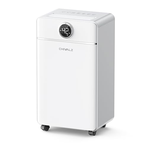 luftentfeuchter 12l/24h elektrisch für raumgrößen bis 120m, chivalz, 3 betriebsmodi, 24h timer