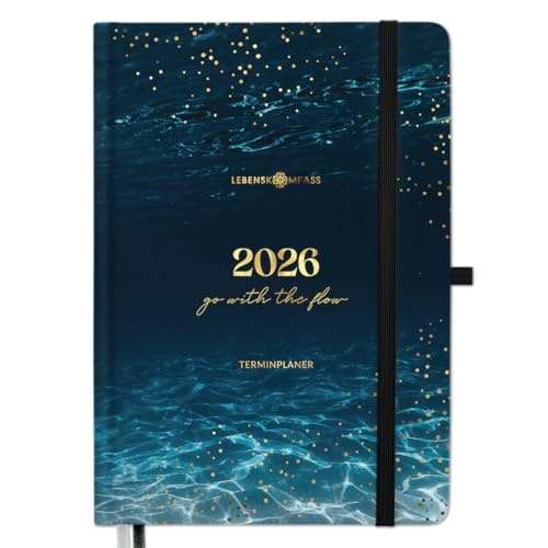 Produktbild: Kalender 2026 A5 Terminplaner Buchkalender Wochenplaner mit Hardcover "AQUA"