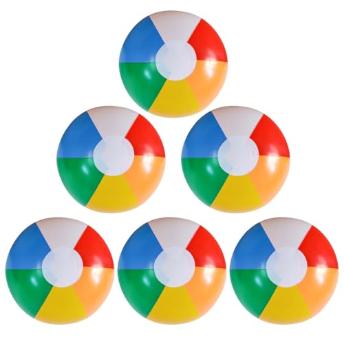 wasserball aufblasbar 30cm regenbogen 6 stück strandbälle für kinder schwimmbad spielzeug