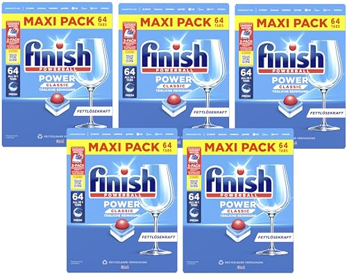 finish spülmaschinentabs 320er maxi pack, 5 x 64 tabs