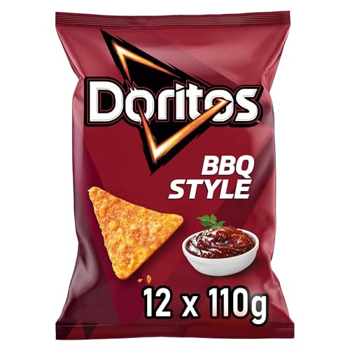 doritos tortilla chips barbecue geschmack - herzhaftes snackpaket 12x110g