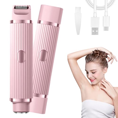 intimrasierer für frauen 2 in 1 nass/trocken kabellos wasserdicht rosa gesichtshaarentferner