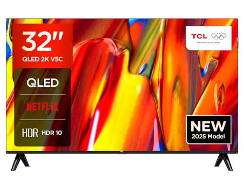 tcl 32v5c 32 zoll full hd smart qled tv mit android und hdr, schlankes design
