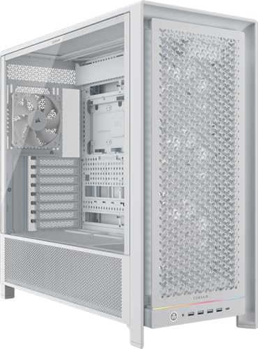 corsair 5000d rs mid-tower gehäuse mit 4 vorinstallierten lüftern, weiß