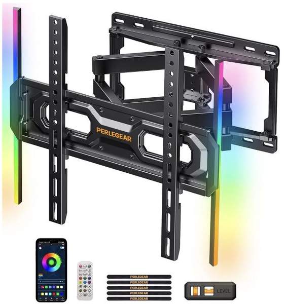 perlegear tv wandhalterung mit leds für tv bis 65 zoll, 34,99 euro