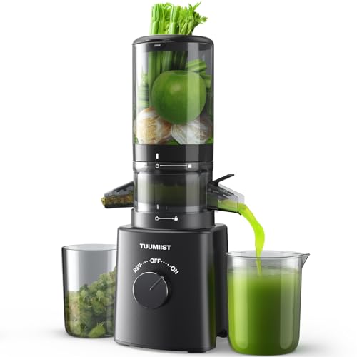 tuumiiist slow juicer entsafter mit 120 mm einfüllschacht, kompakt, leicht zu reinigen
