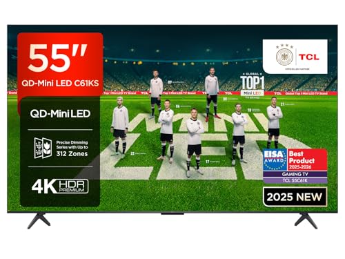 tcl 55c61ks 55 zoll qled mini led fernseher 4k hdr dolby vision onkyo 2.1 sound