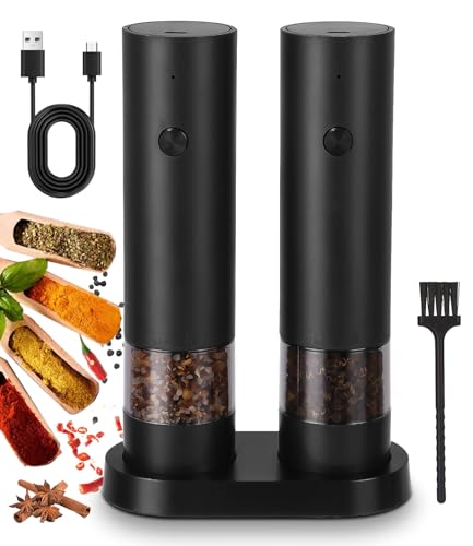 Cexovo salz und pfeffer mühle elektrisch 2er set mit einstellbarer grobheit