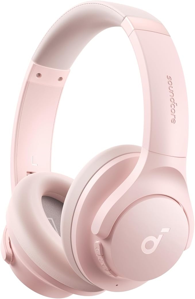 soundcore q20i kabelloser bluetooth over-ear kopfhörer, noise cancelling, 40h akku, rosa