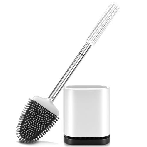 braoses toilettenbürste flach mit halter edelstahl silikon wandhalterung weiß