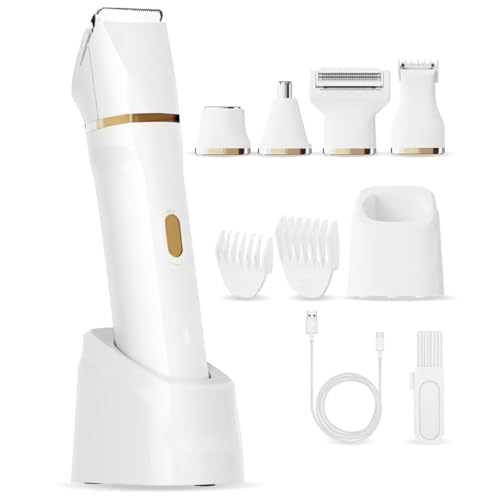 Produktbild: GIBOHOM 5-in-1 elektrischer Damenrasierer für Gesicht, Beine, Achseln, Bikinizone