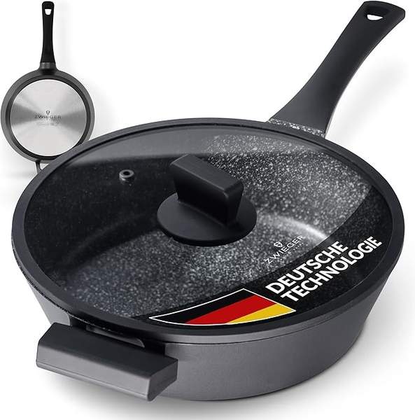 Produktbild: ZWIEGER Schmorpfanne 28 cm, Induktionsgeeignet, mit Glasdeckel, Antihaft