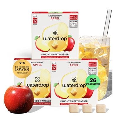 Produktbild: waterdrop apfel microdrink flavour drops 36er pack zuckerfrei 17,99 euro