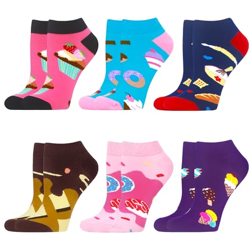 wecibor lustige bunte sneaker socken damen 6 paar mehrfarbig größe 39-42