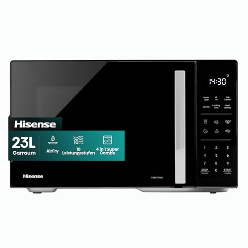 hisense 4-in-1 mikrowelle 23 l 900 w heißluft airfry keramik innenraum
