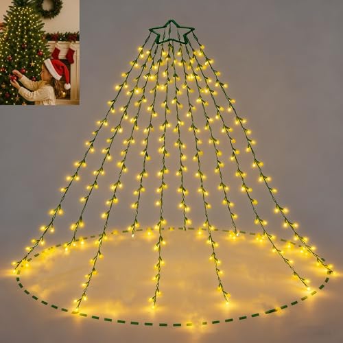 lichterkette weihnachtsbaum 350 led 2m 10 girlanden außen innen 8 modi timer ip44