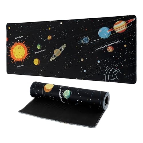 Produktbild: GmeDhc Schreibtischunterlage Sonnensystem Universum abwischbar 30x80 cm Gummi für Kinder