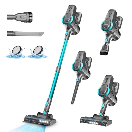 akkustaubsauger 25000Pa 175W 50Min kabellos mit anti-tangle-bürste für teppich und hartboden