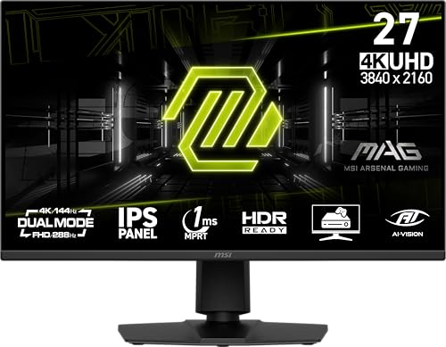 msi mag 275upd e14 gaming monitor 27", 144hz uhd, ips, hdmi 2.1, dual mode