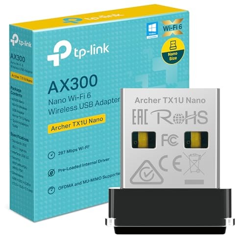 TP-Link Archer TX1U Nano WLAN Adapter, Wi-Fi 6 AX300, MU-MIMO, Plug & Play