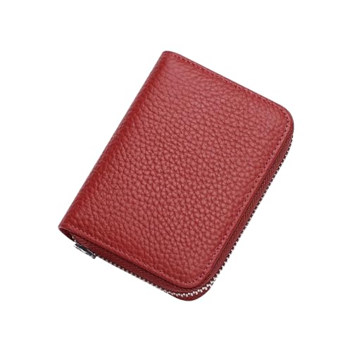 blocking leather wallet damen, geldbeutel aus echtem leder, kartenetui mit reißverschluss