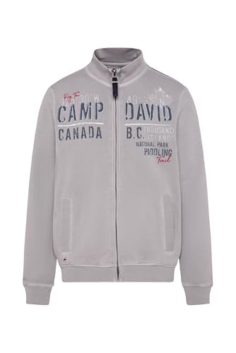 Produktbild: camp david sweatjacke herren mit logo-applikationen polo grey, 4xl