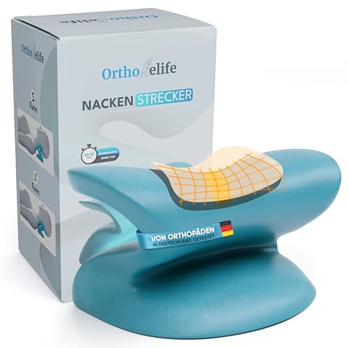 Produktbild: nackenstrecker orthorelife, ergonomischer nackendehner für schmerzlinderung, blau