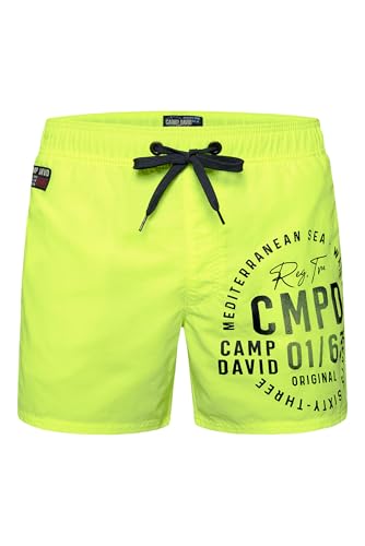 camp david badeshorts herren neon lime logo druck, XXL