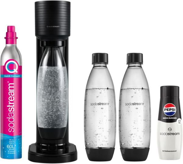 SodaStream Gaia Sprudler Set mit CO2-Zylinder, 3 Flaschen und Sirup 59,99