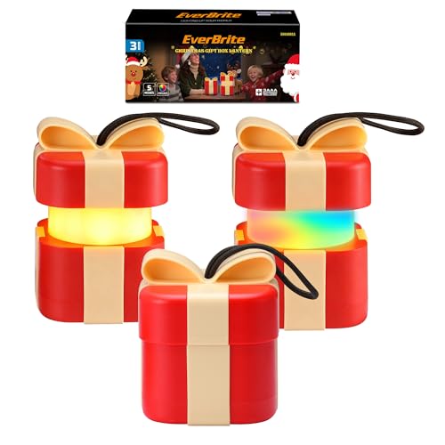 weihnachts laternen 3er-set everbrite geschenkboxen für innen und außen, batterien enthalten