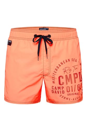 Produktbild: camp david badeshorts herren orange mit logo print, größe m
