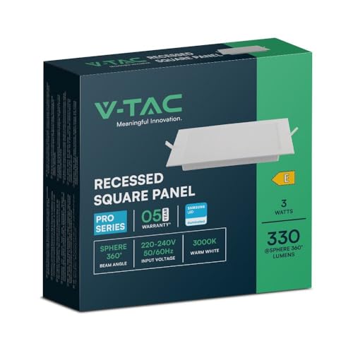 v-tac led mini-panel 3w 330 lumen 4000k samsung ip20 - amazon prime