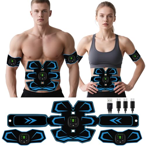 pqetbv ems muskelstimulationsgerät, 6 modi, 19 intensitäten, ganzkörpertraining