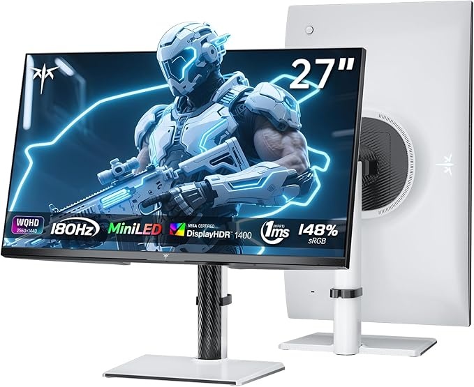 KTC 27" Gaming Monitor QHD 2560x1440 2K @180Hz, 1ms, HDR1400, HDMI/DP Weiß M27T6