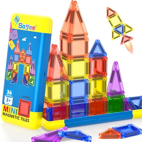 Soyee Magnetfliesen für Kinder, Reisespielzeug in Metalldose, ab 3 Jahren