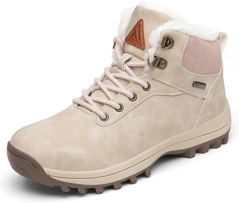 Produktbild: Mishansha Gefütterte Winterschuhe Damen Rutschfest Wasserabweisend Aprikose, Gr. 39