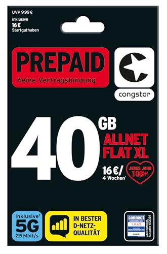 congstar allnet sim xl mit 16 euro startguthaben und flexibler monatlicher tarif
