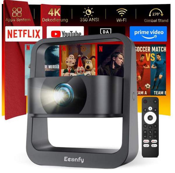Produktbild: eenenfy venus v1 1080p beamer 500 ansi mit android für 64,99 euro statt 100 euro