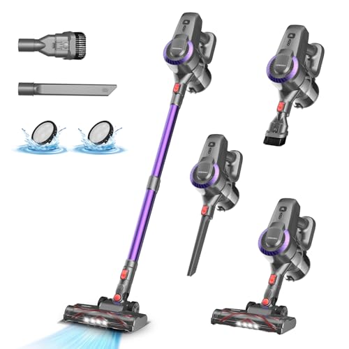 akkustaubsauger 25000pa 175w kabellos 50min anti-tangle bürste für teppich hartboden tierhaare