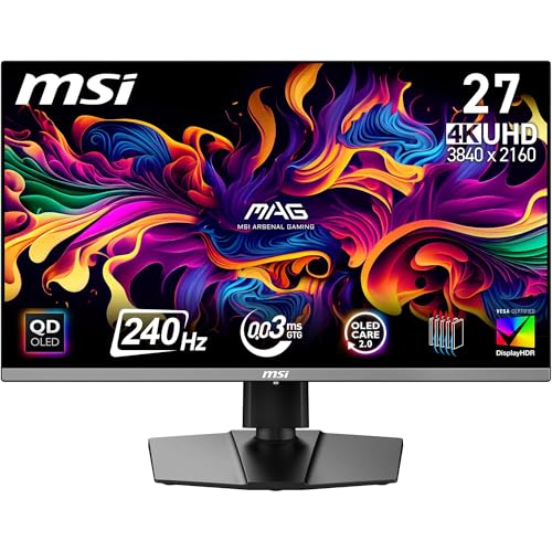 MSI MAG 272UP 26.5" Gaming Monitor - 4K 3840x2160 - 240Hz - QD-OLED - USB-C