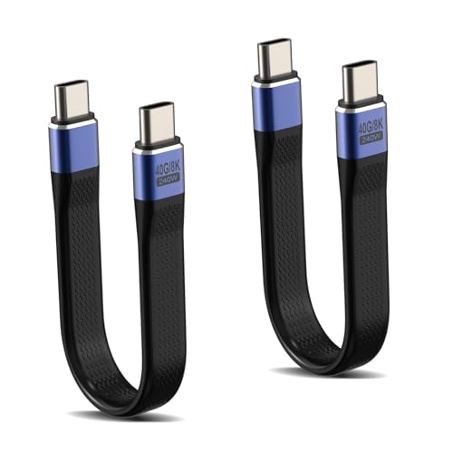 usb c kabel 40gbps 240w schnellladung 2 stück, unterstützt 8k, fpc flachdesign, für iphone, macbook, samsung, huawei