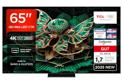 tcl 65c7k 65 zoll qd-mini led fernseher, 4k hdr, smart google tv, 144hz