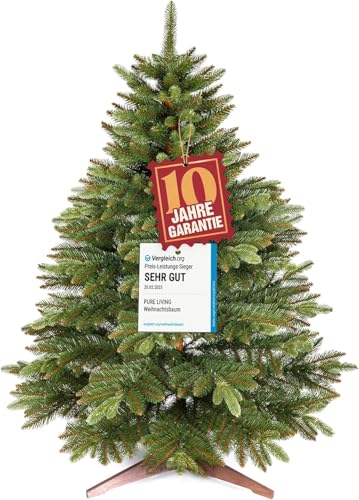 kunstlicher weihnachtsbaum 120cm naturgetreu mit holzständer von pure living