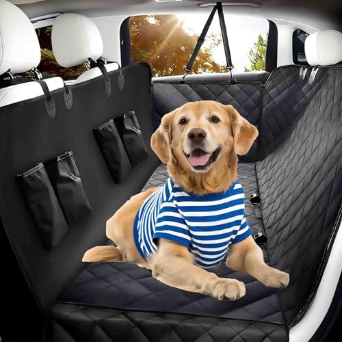 Hundedecke auto rückbank wasserdicht kratzfest, 4-in-1, MZROT, 145 x 137cm, schwarz