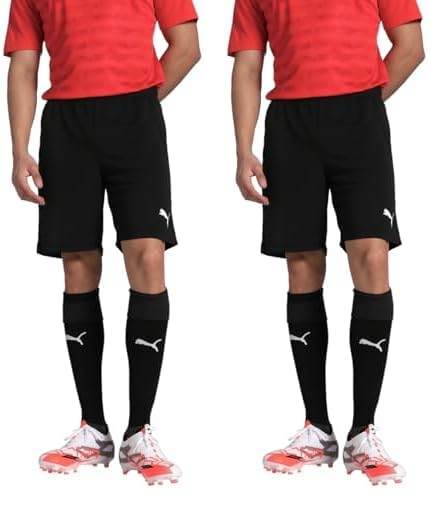 puma herren teamrise shorts packung mit 2 schwarz-weiß größe l eu
